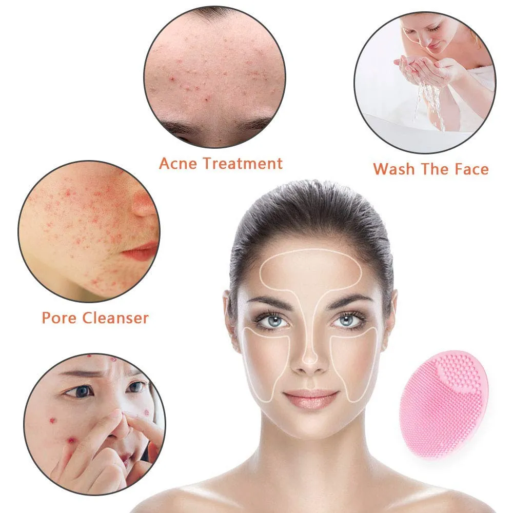 10PCS Silicone Facial Cleansing Brush,Super Soft Face Scrub Clean Brush, Acne Blackheads Removing Handheld Face Scrubber,For Sensitive, Delicate, Dry Skin