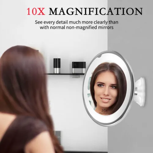 10x Magnifying Makeup Cosmetic Beauty Mirror | With LED Light | 360 HOT