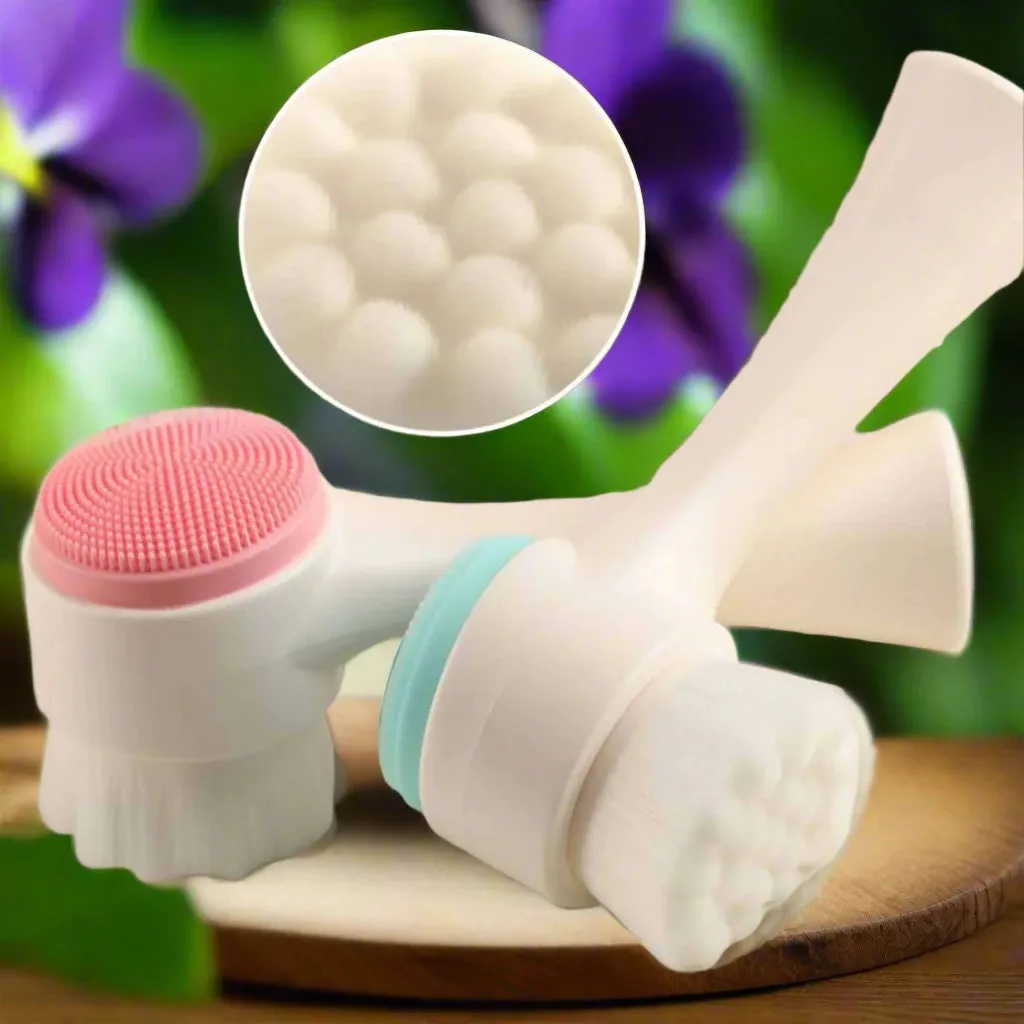 2-In-1 Facial Cleansing Brush With Dual-Sided Design For Deep Cleansing And Exfoliation