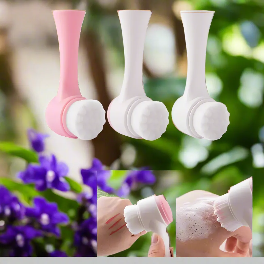 2-In-1 Facial Cleansing Brush With Dual-Sided Design For Deep Cleansing And Exfoliation