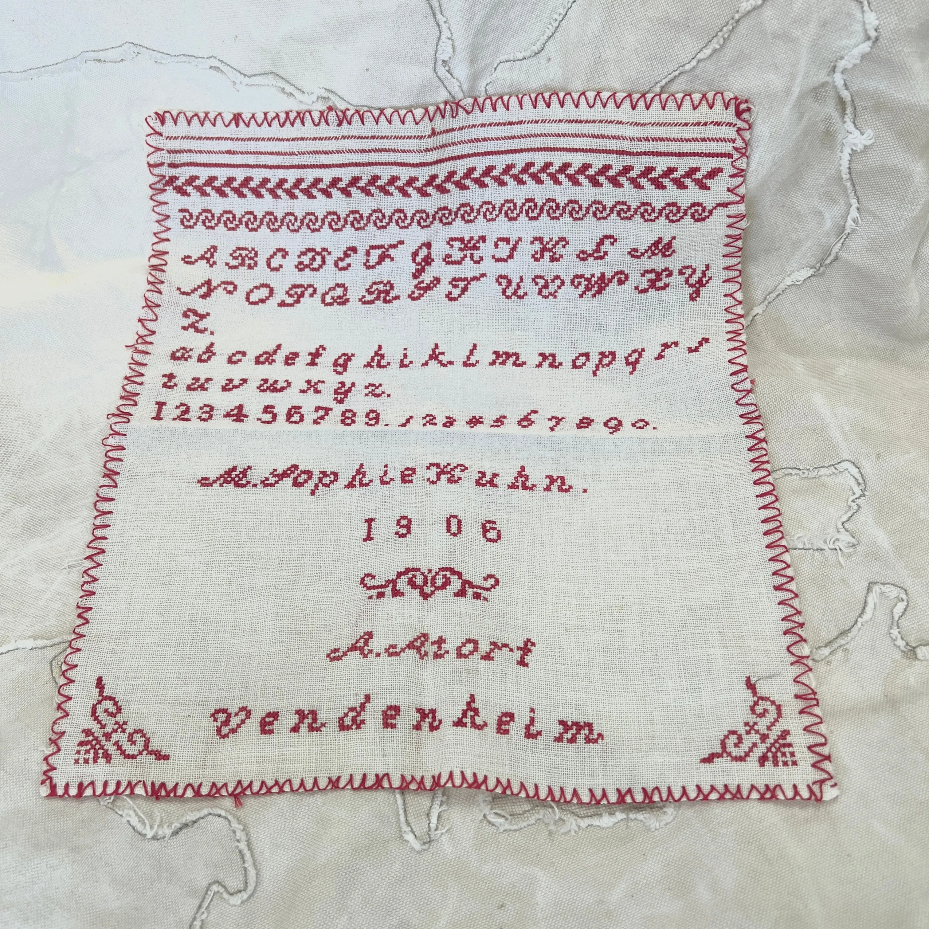 Antique Handstitched Sampler