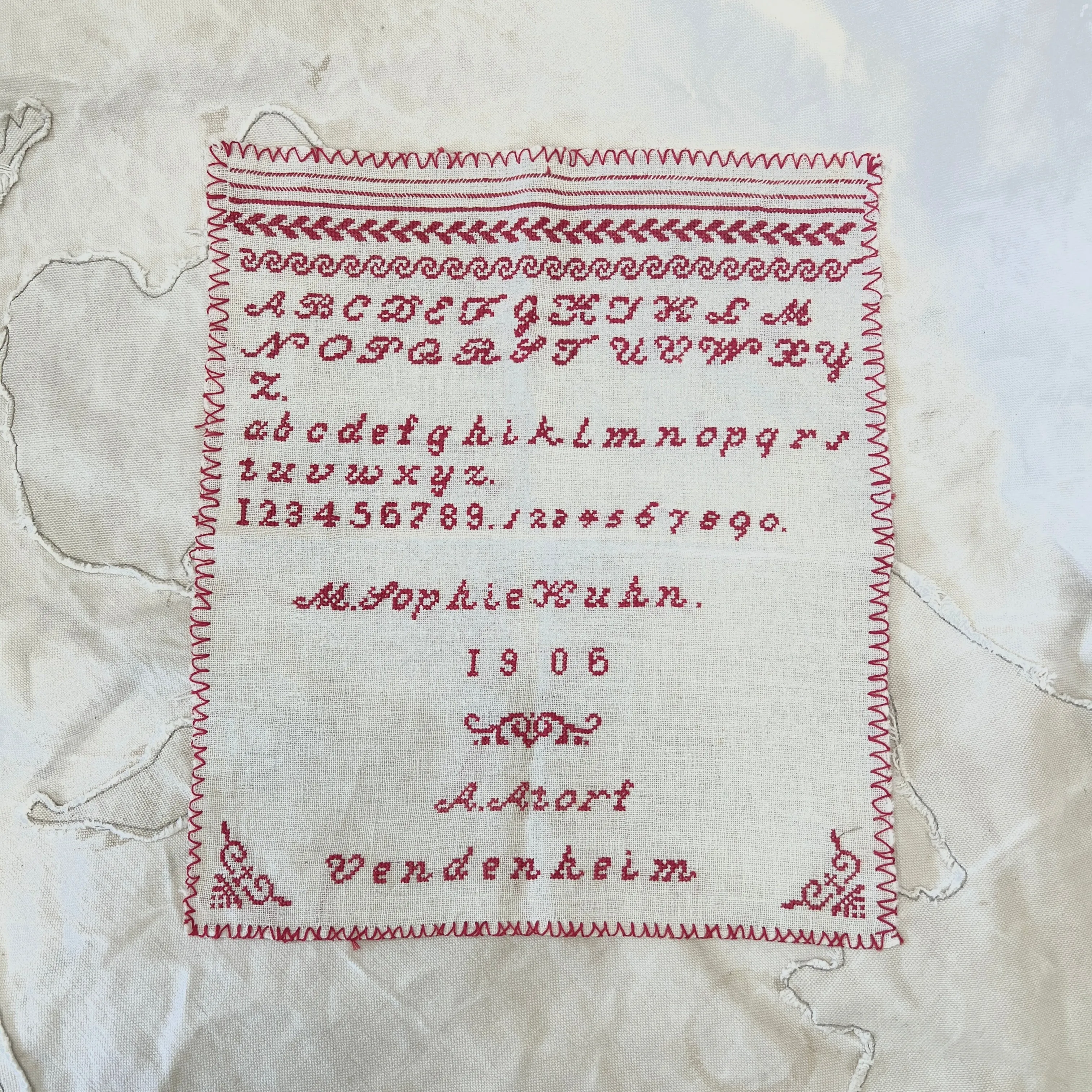 Antique Handstitched Sampler