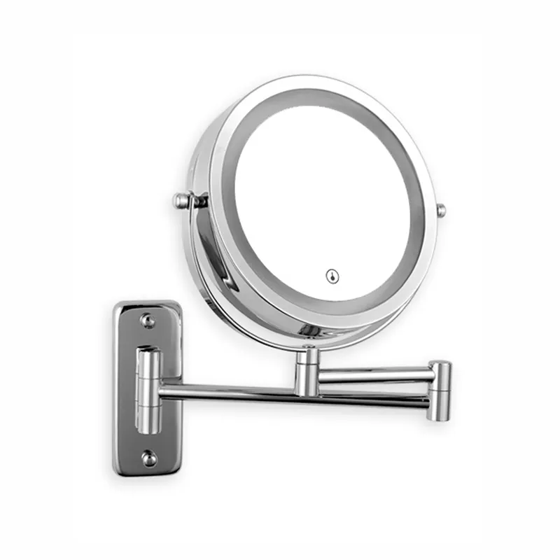 Anyvogue 7in Wall Mounted Smart LED Makeup Mirror Double Sided Touch Dimming Adjustable 3x Magnification Battery Type