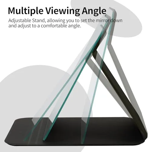 BEOTIWAD 5.7x3.9 Portable Folding Makeup Mirrors for Purse,PU Portable Adjustable Rectangular Ultrathin Vanity Mirror with Stand for Travel, Camping,Home,Pretty Mushroom