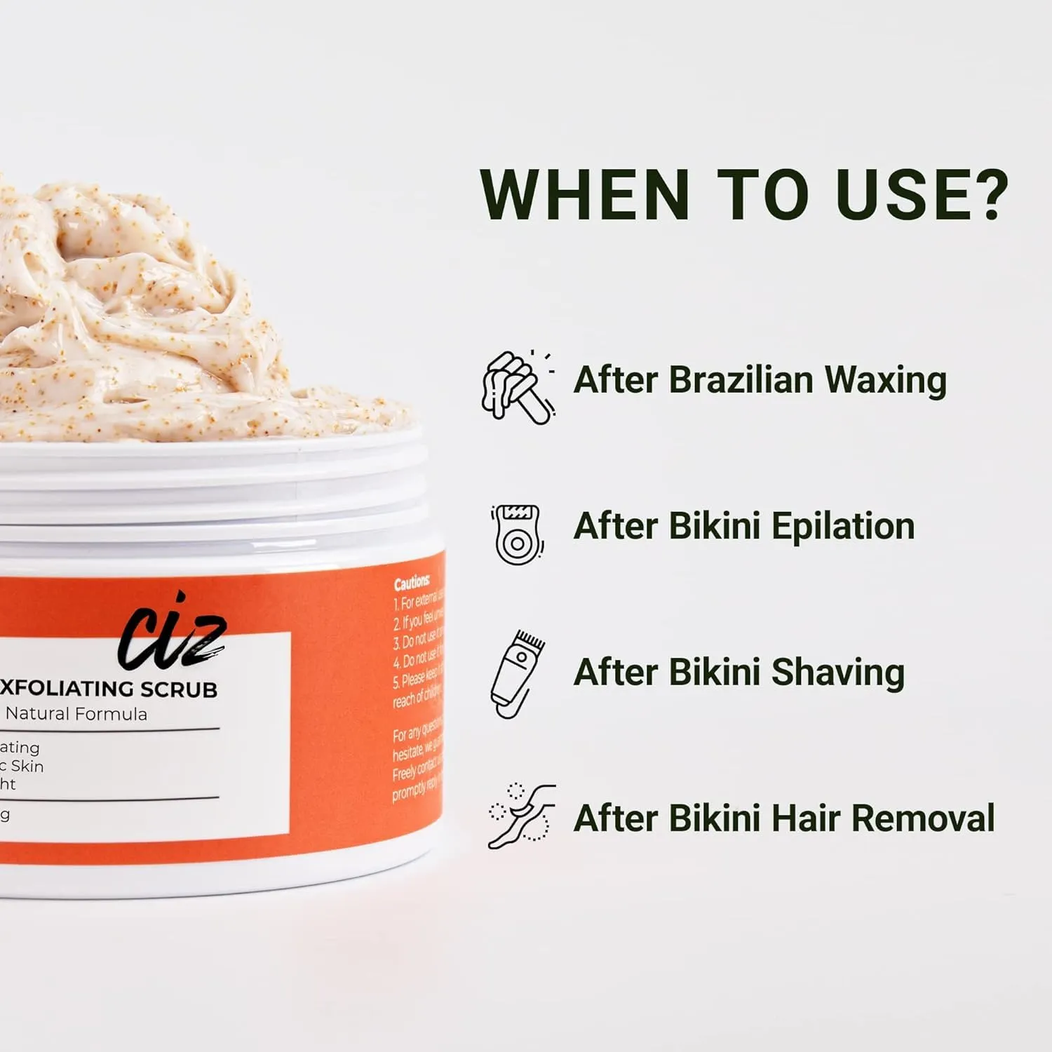 Bikini Area Exfoliator, Exfoliating Scrub for Bikini Area, Ingrown Hair Treatment for Bikini Area, Razor Bump Treatment for Bikini Area, Sugar Scrub for Bikini Area, Shaving Exfoliator Scrub for Women