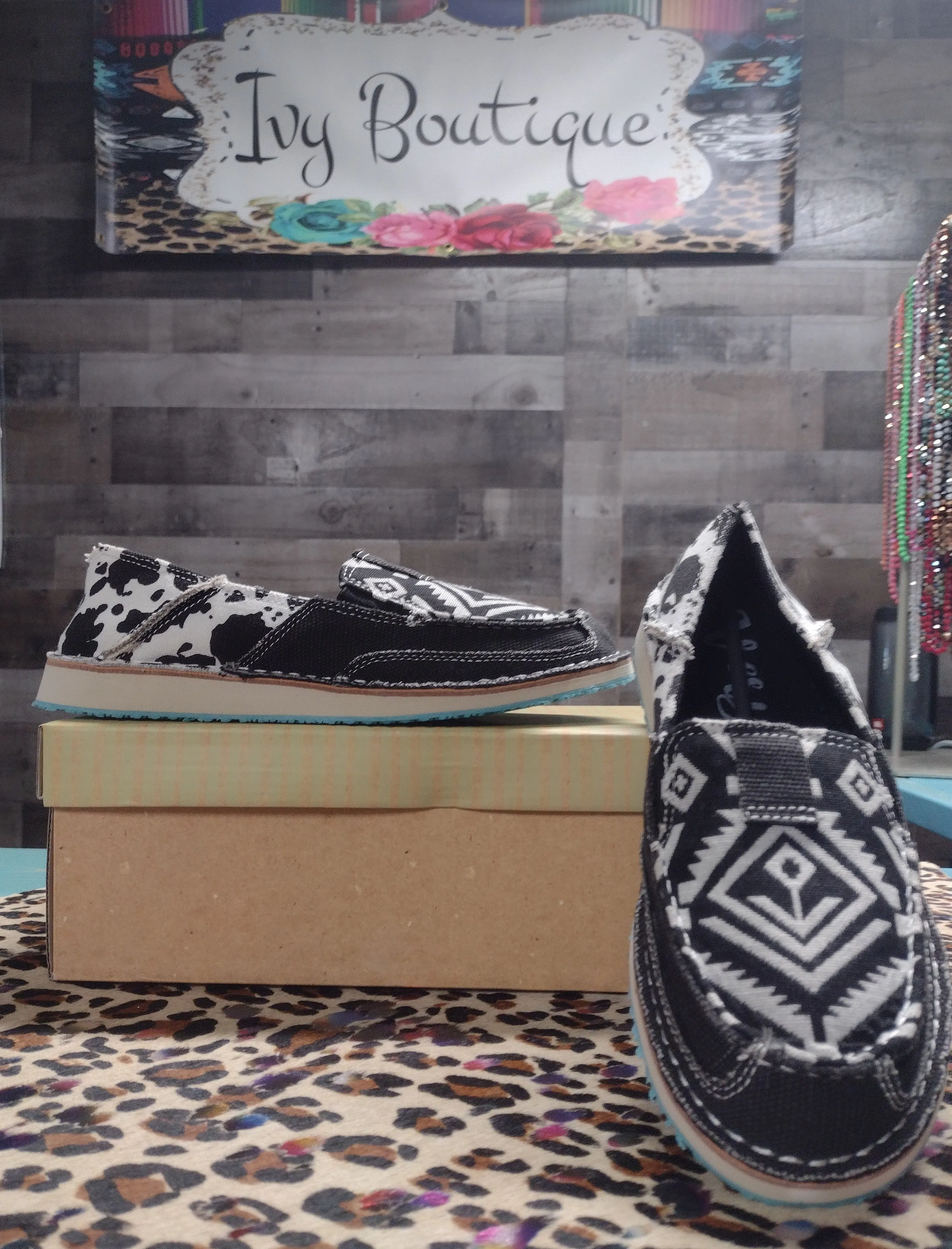 Black & White Slip on Shoes
