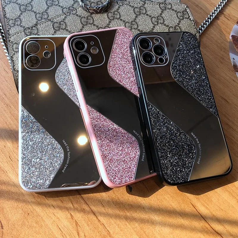 Bling Glitter Makeup Mirror Phone Case For iPhone