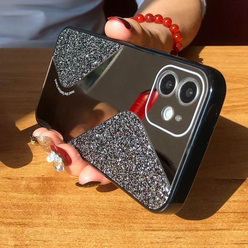 Bling Glitter Makeup Mirror Phone Case For iPhone