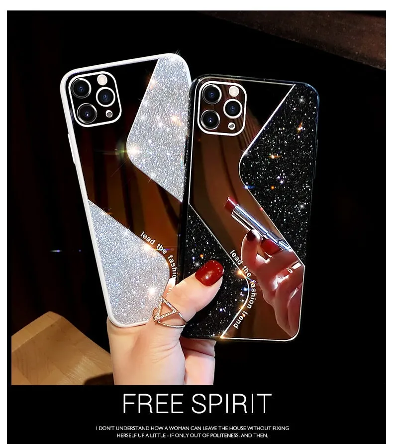 Bling Glitter Makeup Mirror Phone Case For iPhone