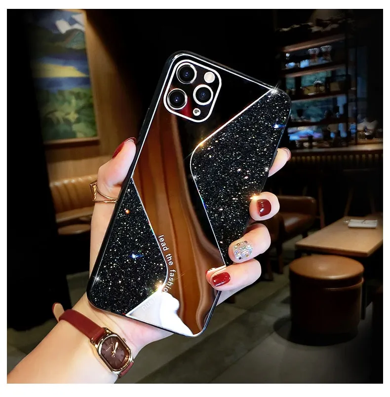 Bling Glitter Makeup Mirror Phone Case For iPhone