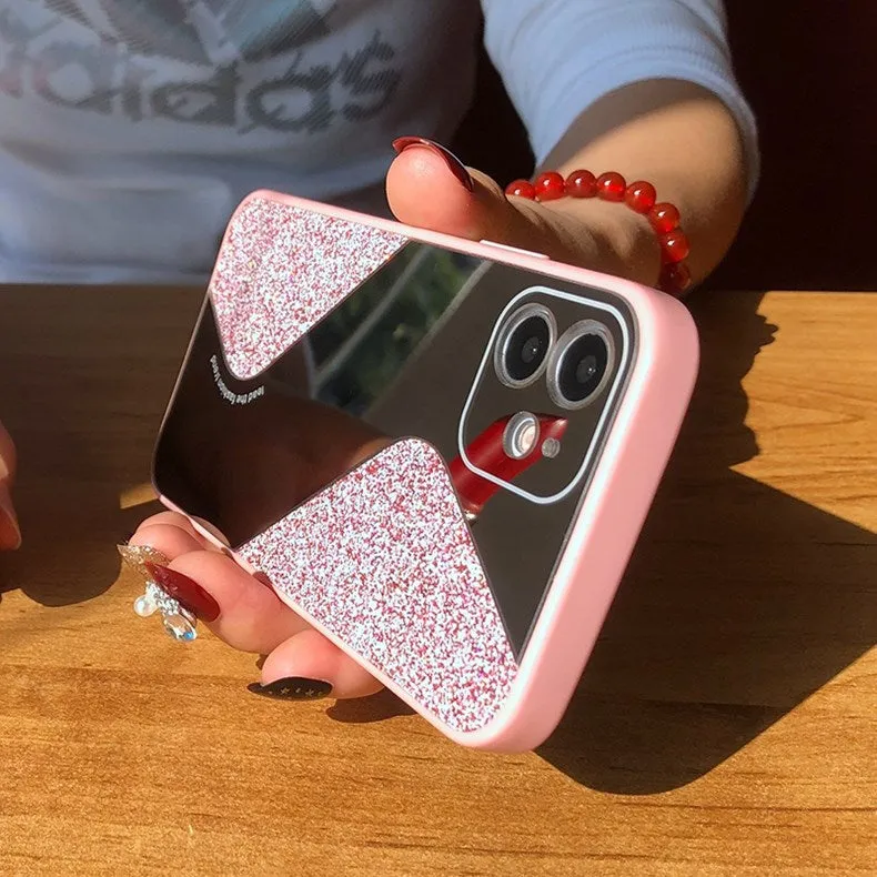 Bling Glitter Makeup Mirror Phone Case For iPhone
