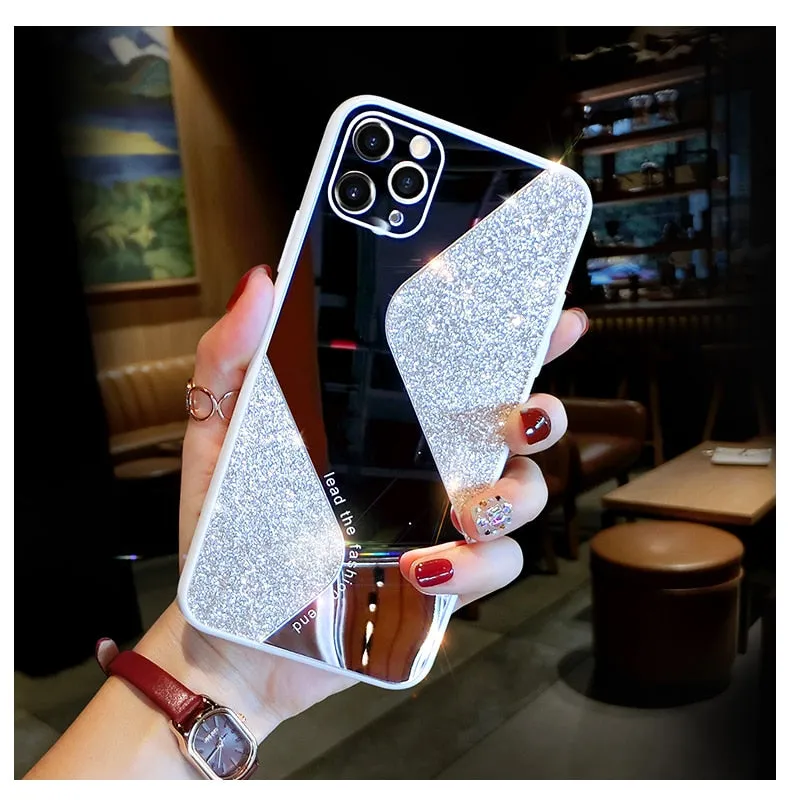 Bling Glitter Makeup Mirror Phone Case For iPhone