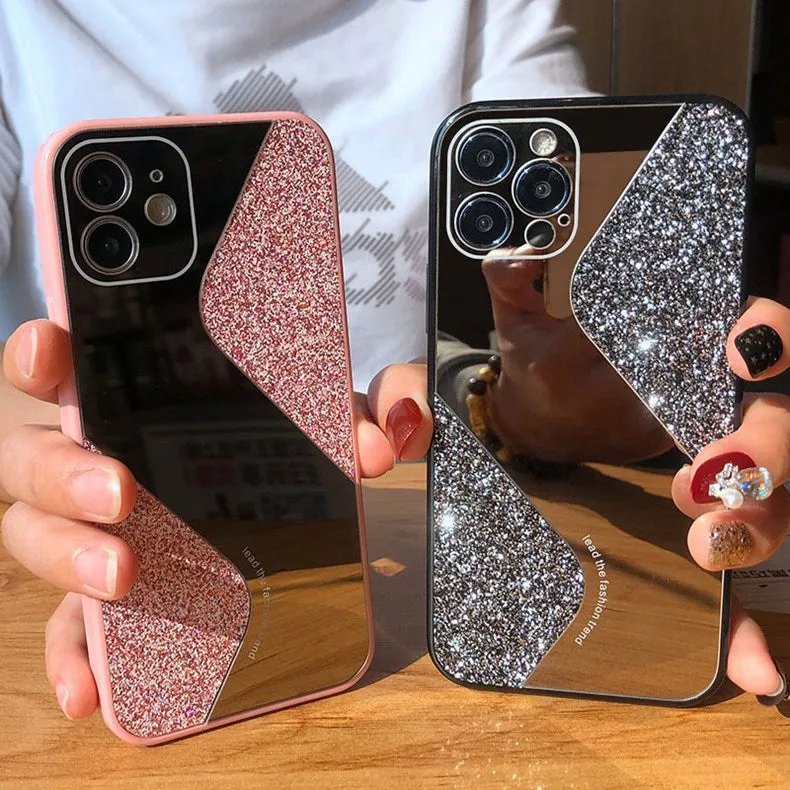 Bling Glitter Makeup Mirror Phone Case For iPhone