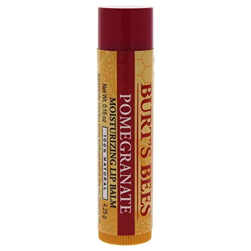 Burt's Bees 100% Natural Moisturizing Lip Balm, Pomegranate with Beeswax and Fruit Extracts - 4 Tubes