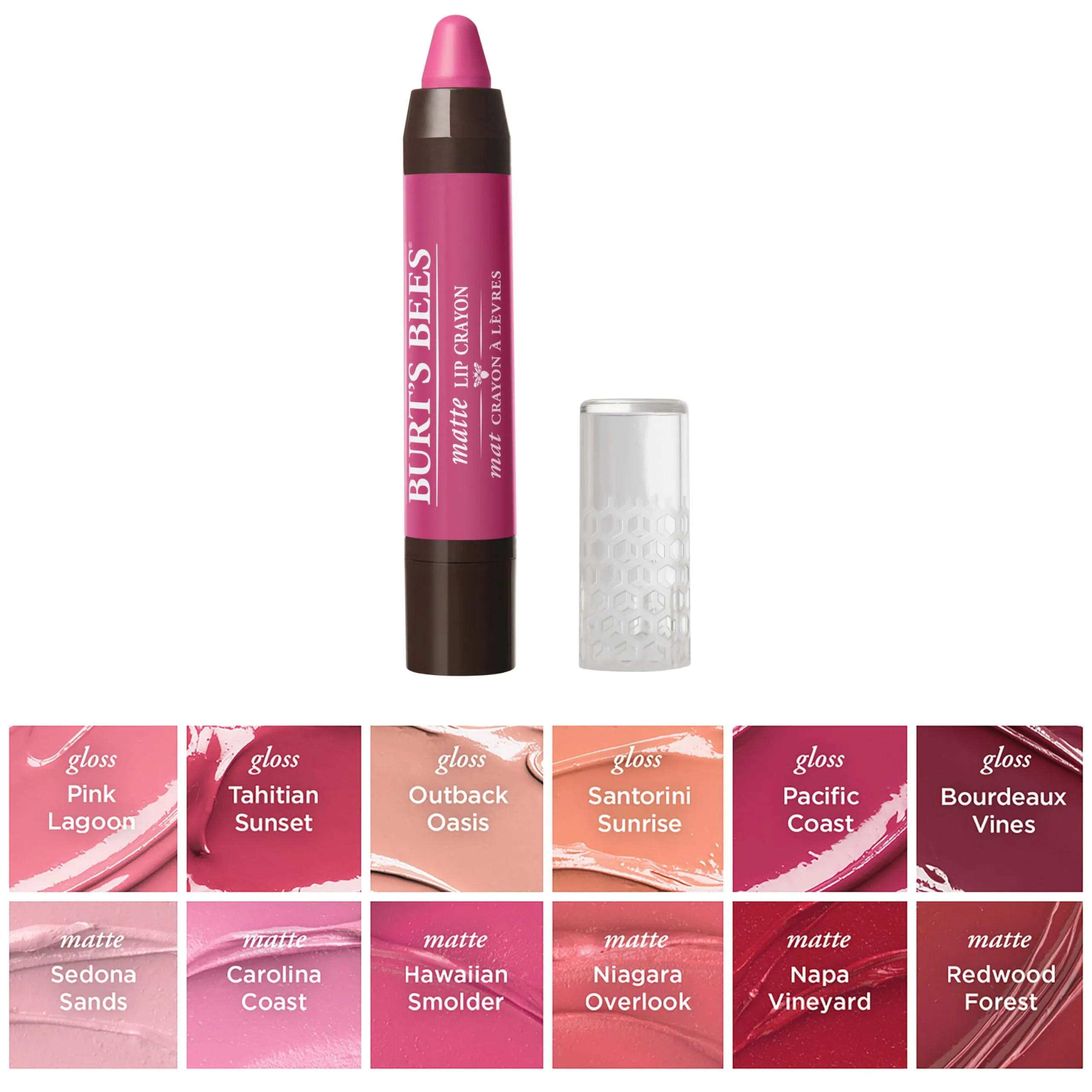 Burt’s Bees 100% Natural Origin Moisturizing Matte Lip Crayon, Hawaiian Smolder - 1 Crayon
