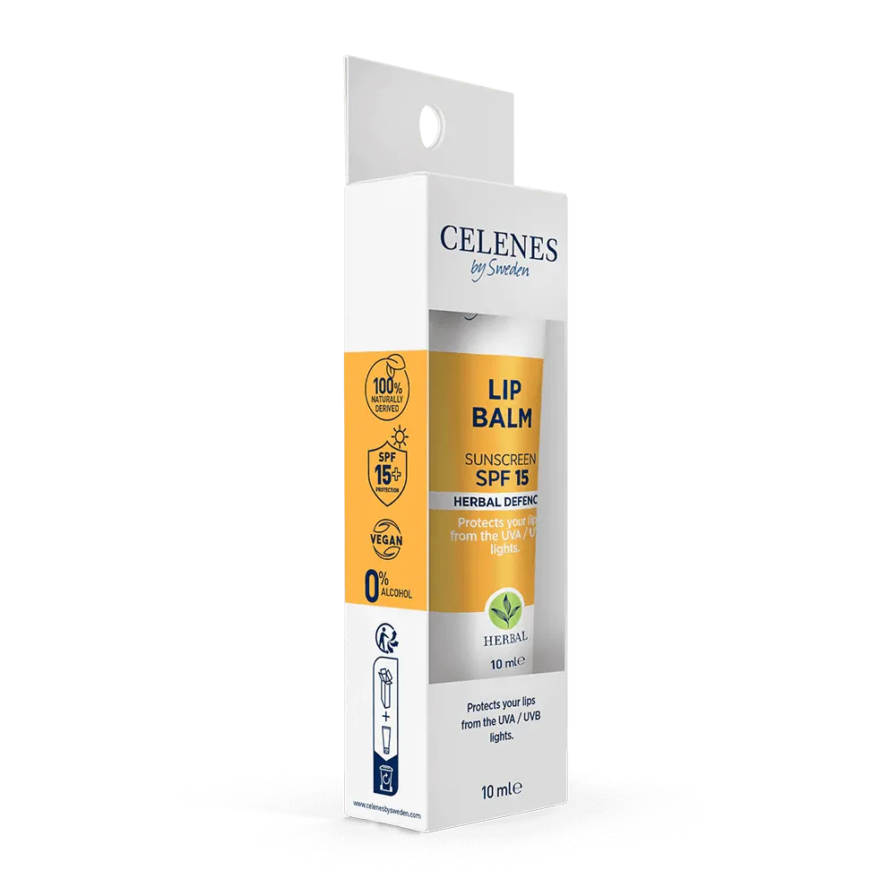 Celenes by Sweden Herbal Defence Lip Balm With Sunscreen Spf 15 10 ml -3 Pack