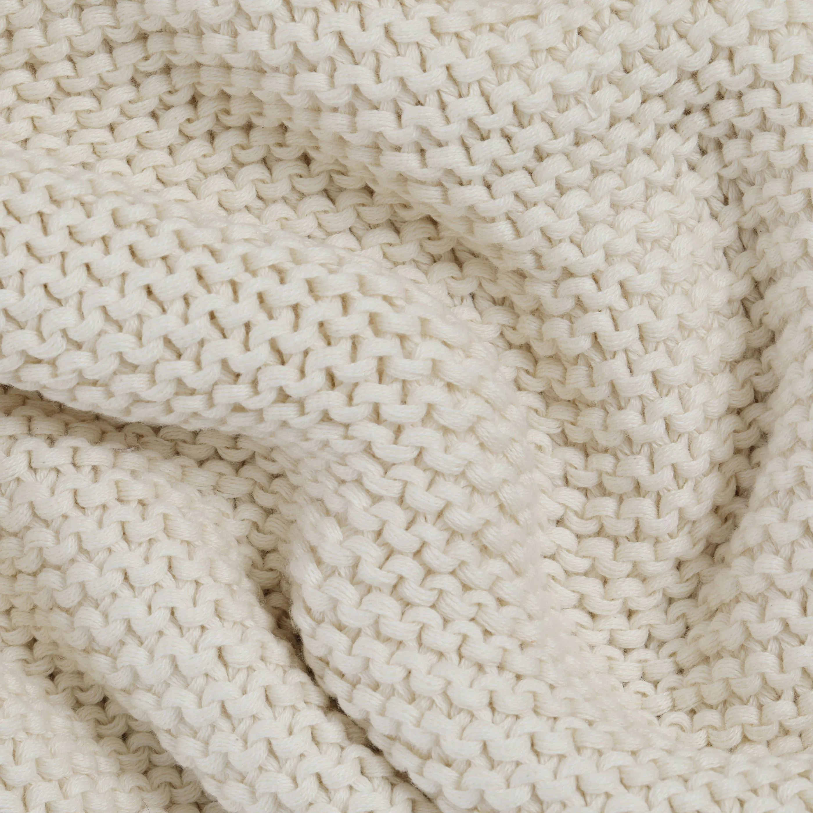 Chunky Knit Throw Blanket - Vanilla Natural