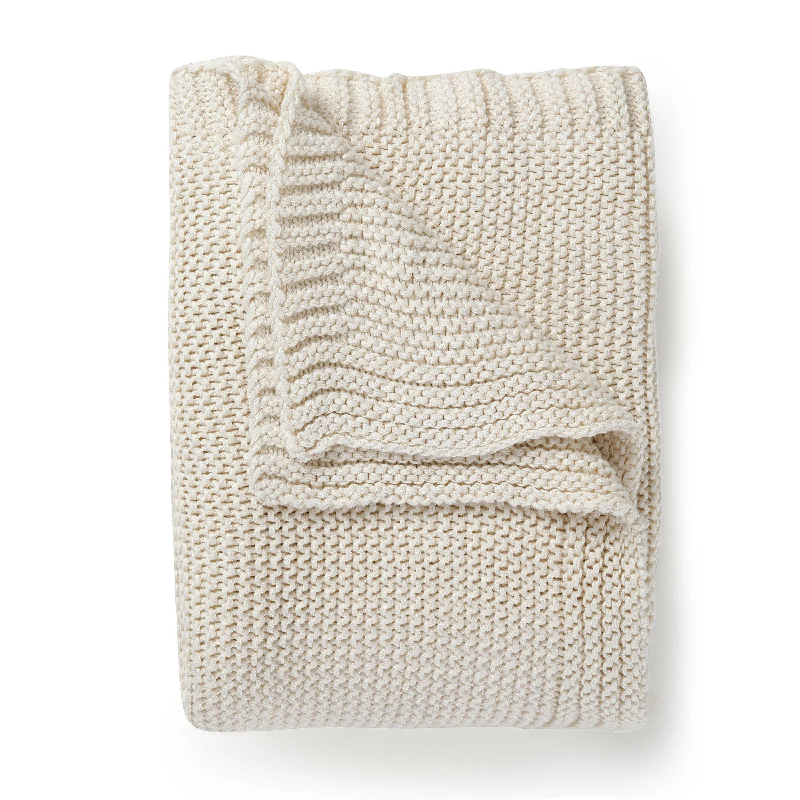 Chunky Knit Throw Blanket - Vanilla Natural