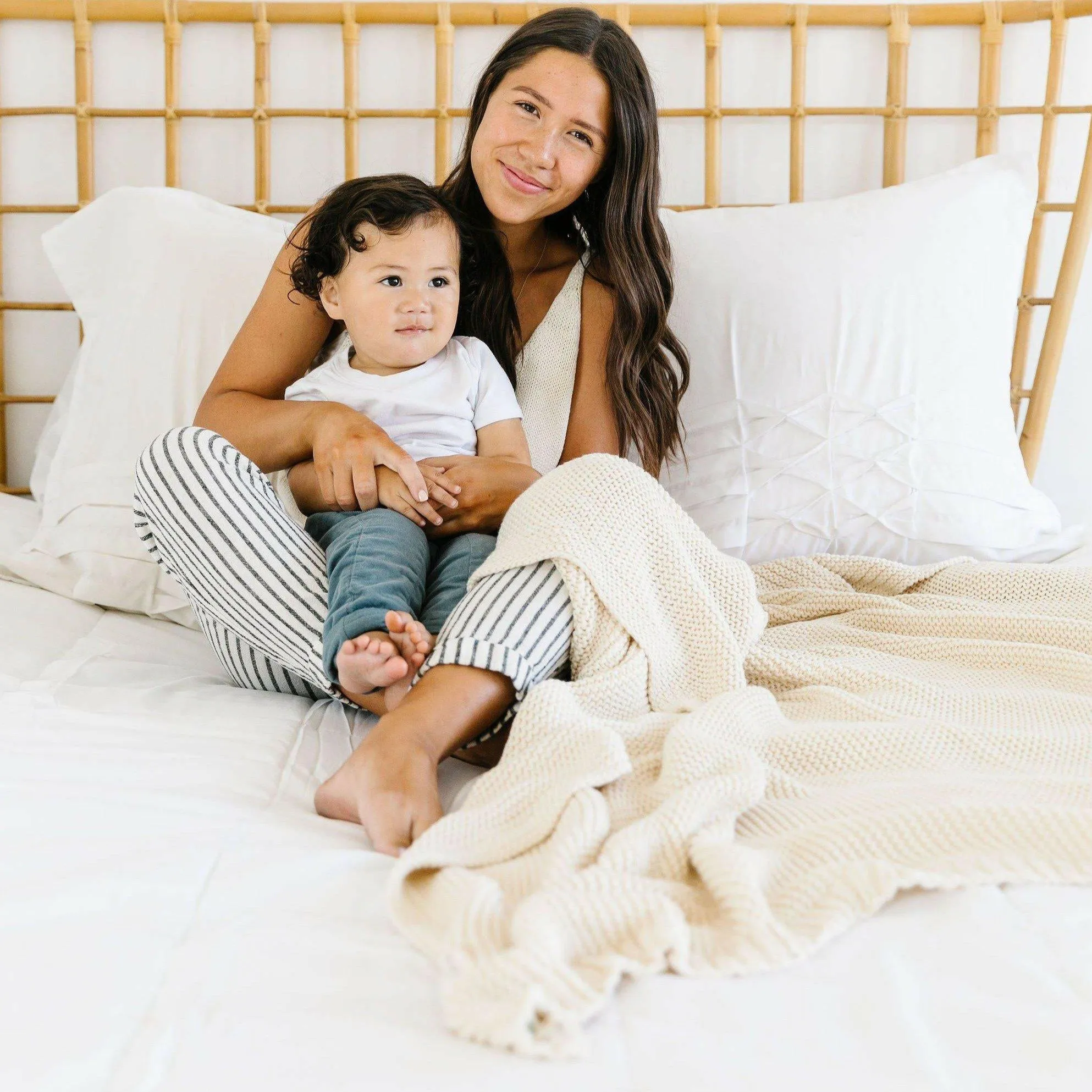 Chunky Knit Throw Blanket - Vanilla Natural