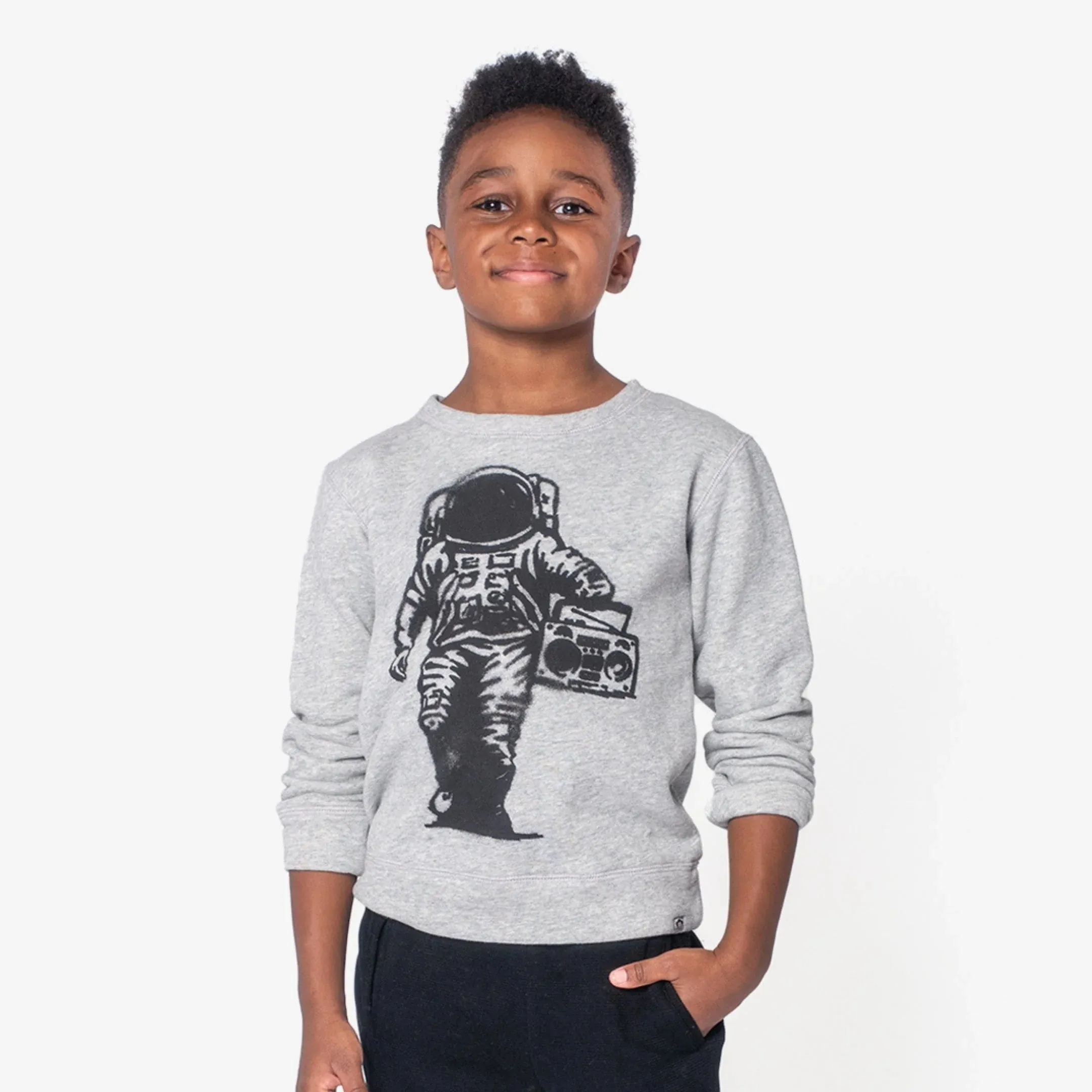 Cosmic DJ Crewneck Sweater - Lunar Grey