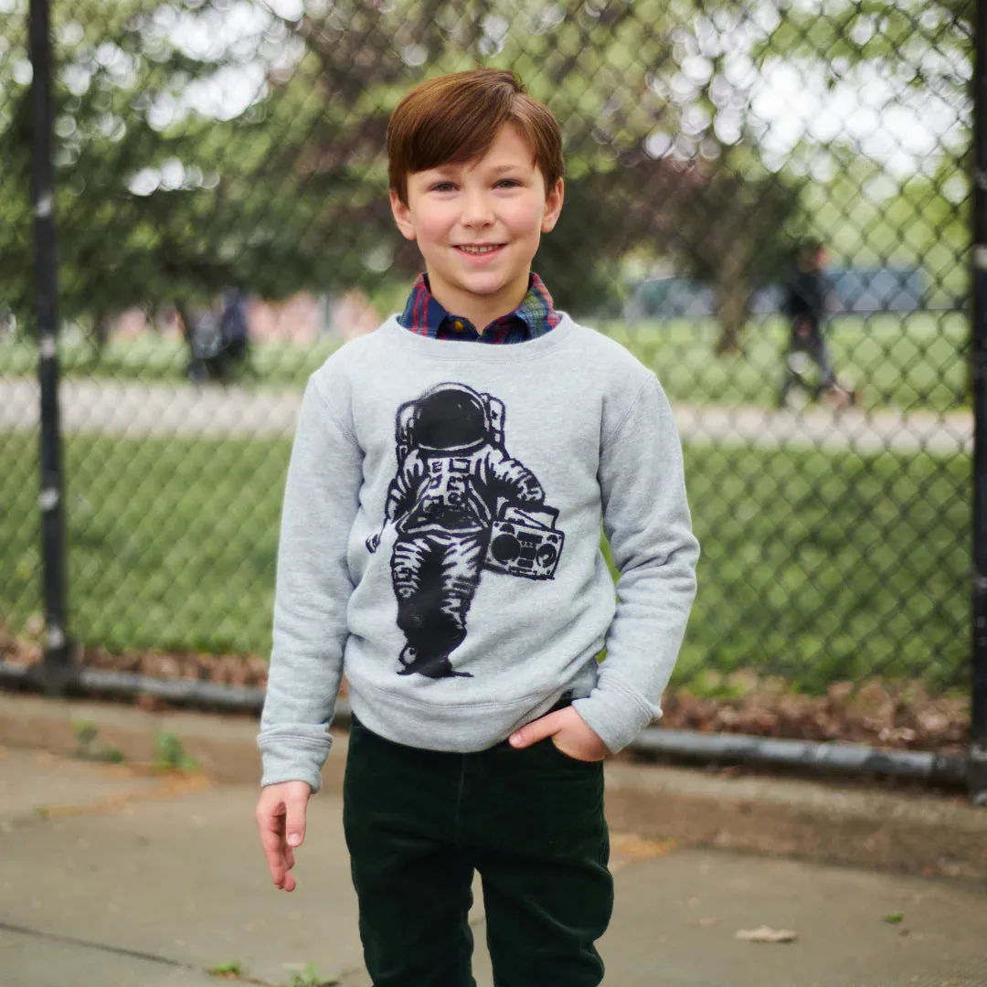 Cosmic DJ Crewneck Sweater - Lunar Grey