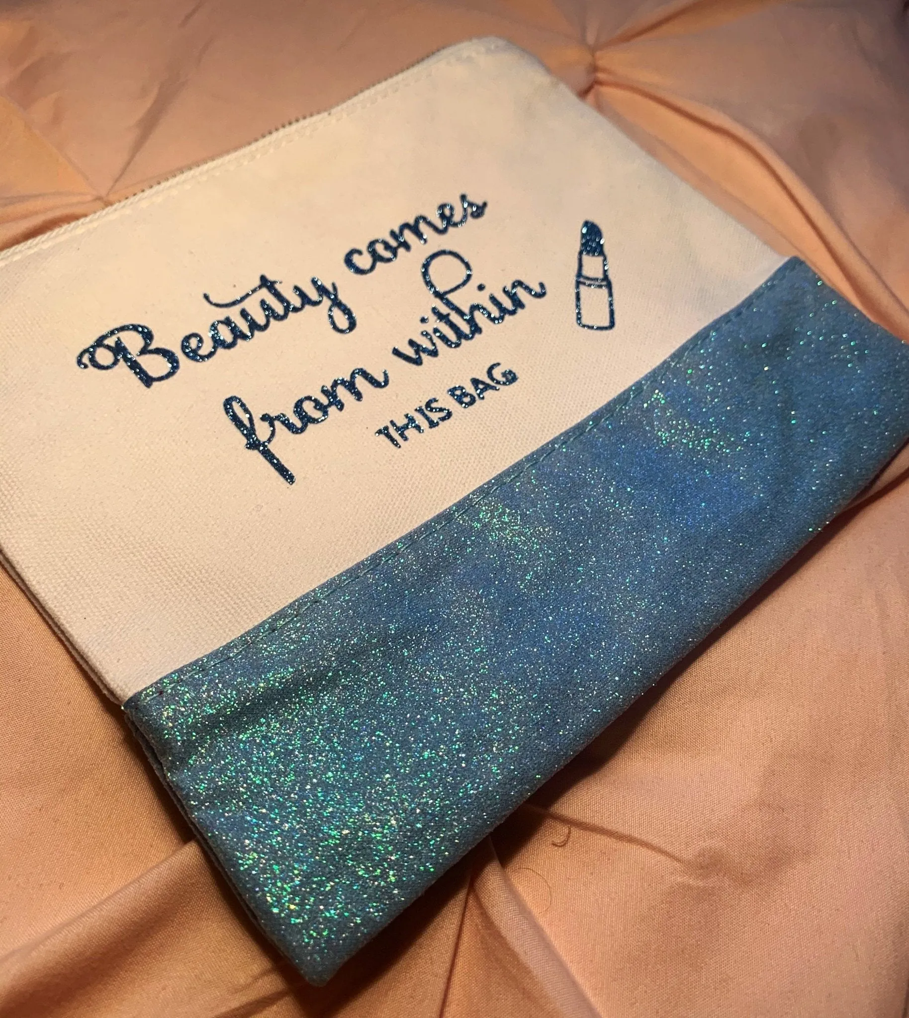 Custom Glitter Makeup bag | Personalized Makeup Bag | Mask Bag | Makeup vanity bag | Custom Bag | Cosmetic Pouch with Name | Pencil Case