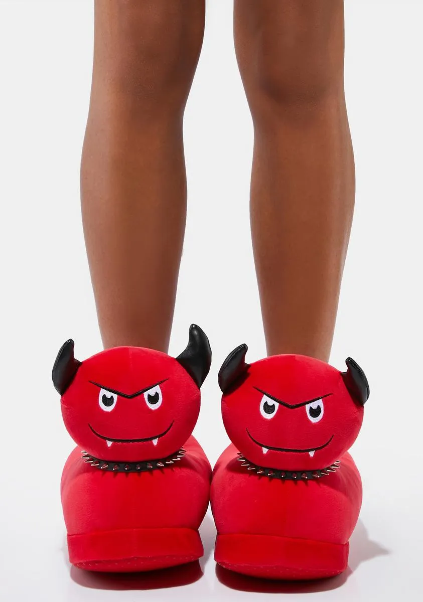 Devil May Care Plush Slippers