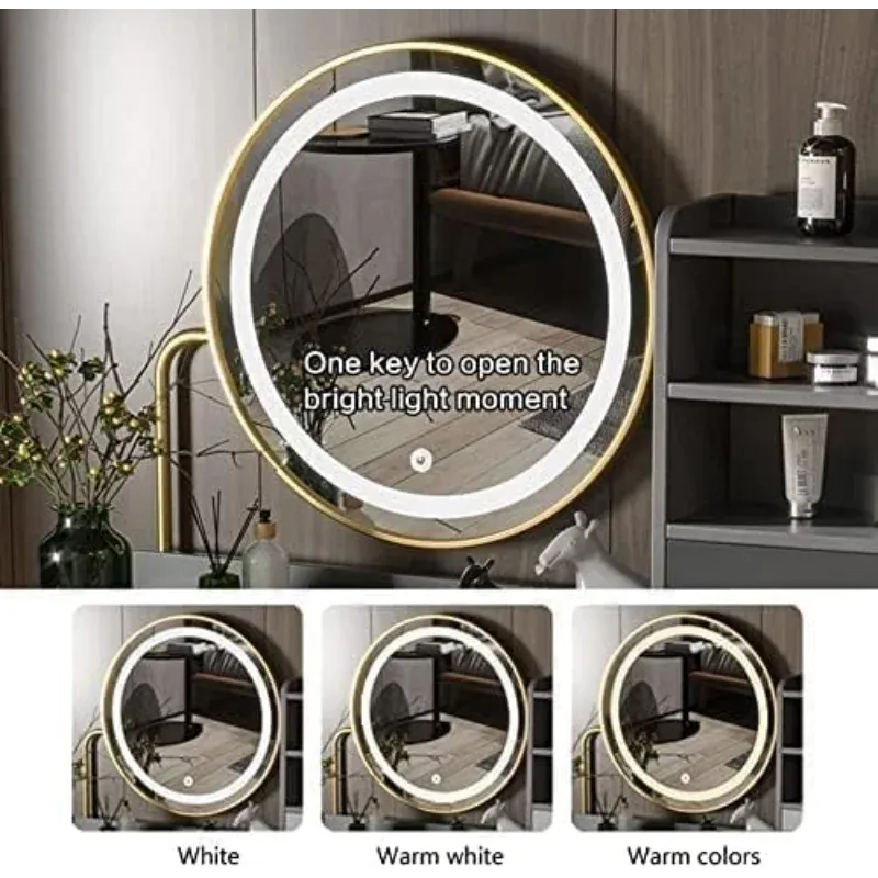 DOLILO 35" Vanity Desk with Mirror and Lights