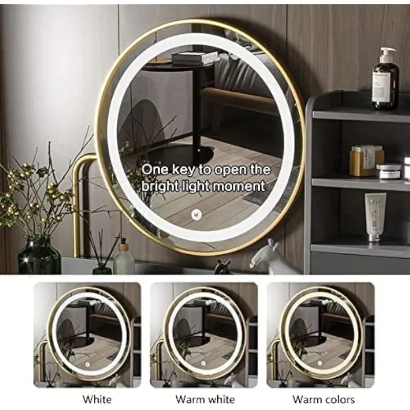 DOLILO 35" Vanity Desk with Mirror and Lights