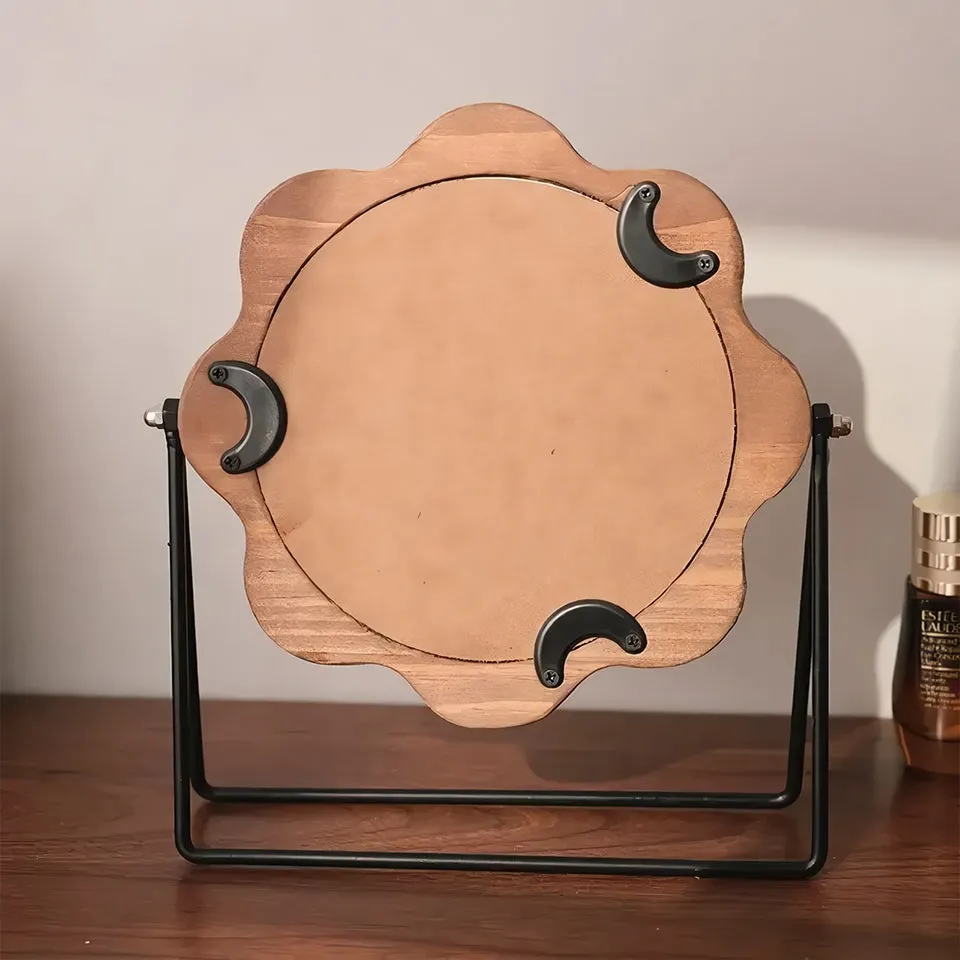 Elegant Rotatable Desktop Makeup Mirror – Neoclassical Design