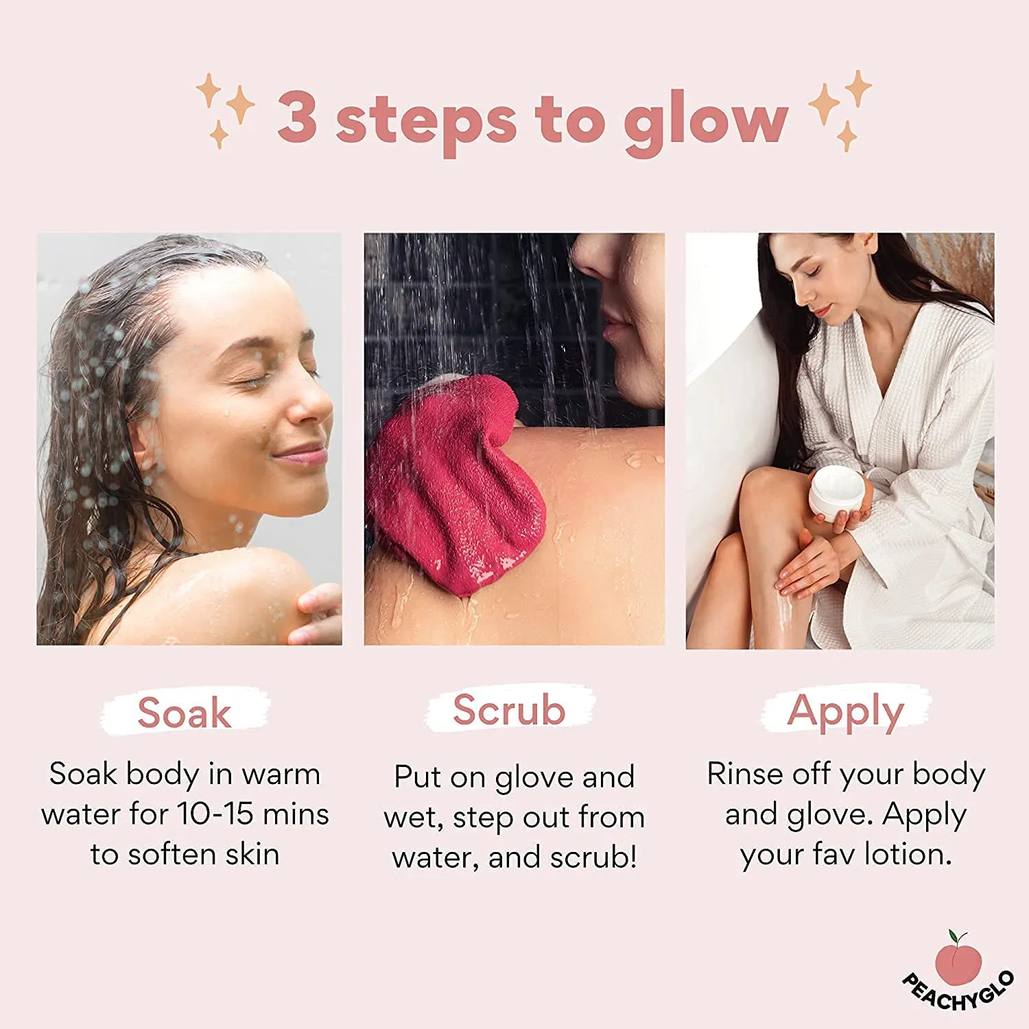 Exfoliating Glove Dead Body Scrubber, Deep Exfoliating Mitt for Body, Stimulates Blood Flow for Youthful Glow