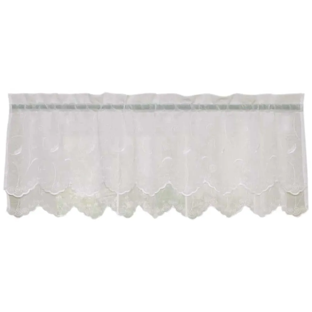 Hathaway Double Scalloped Valance Curtains 54in x 17in