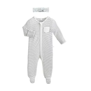 Headband & Zip-Up Sleepsuit Set