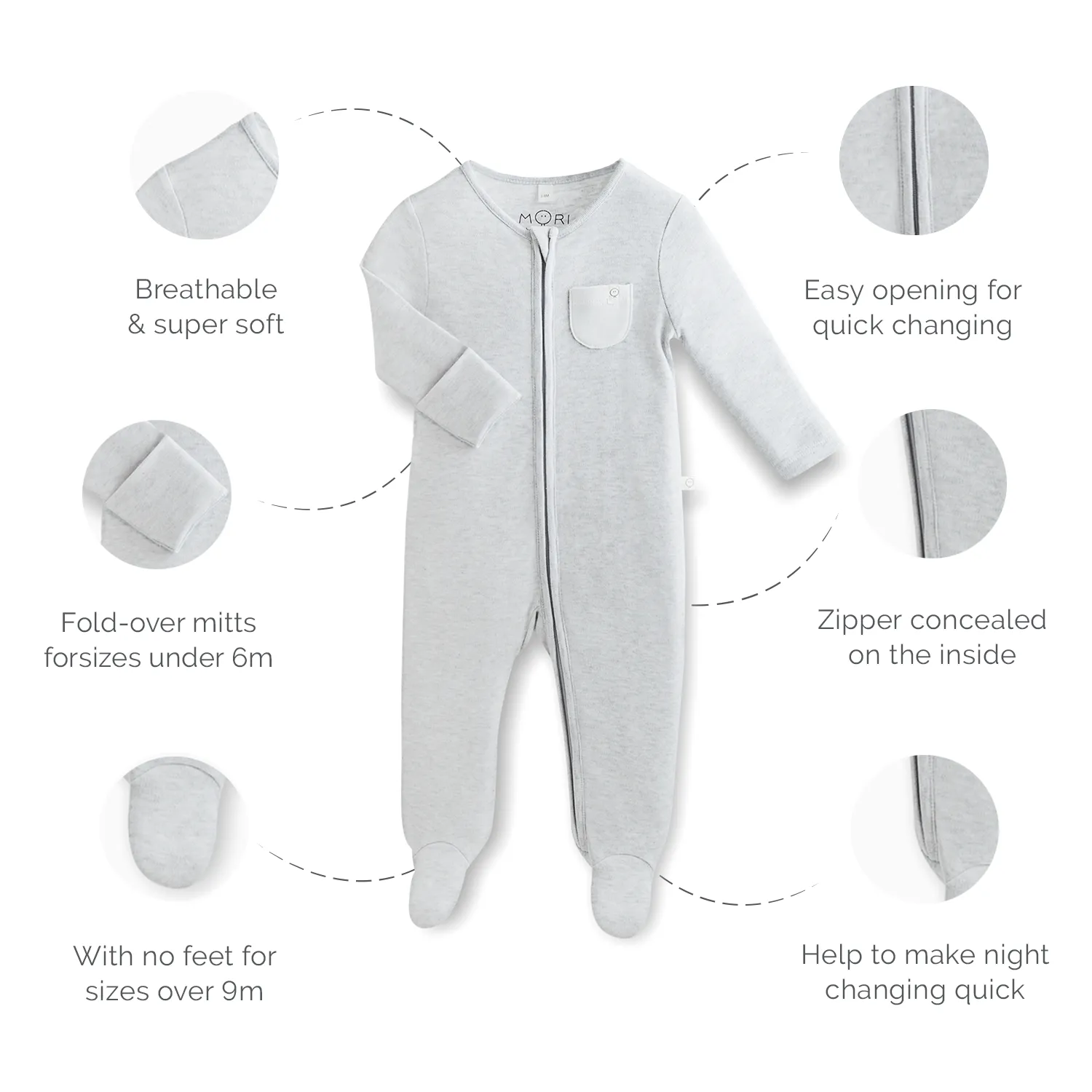 Headband & Zip-Up Sleepsuit Set