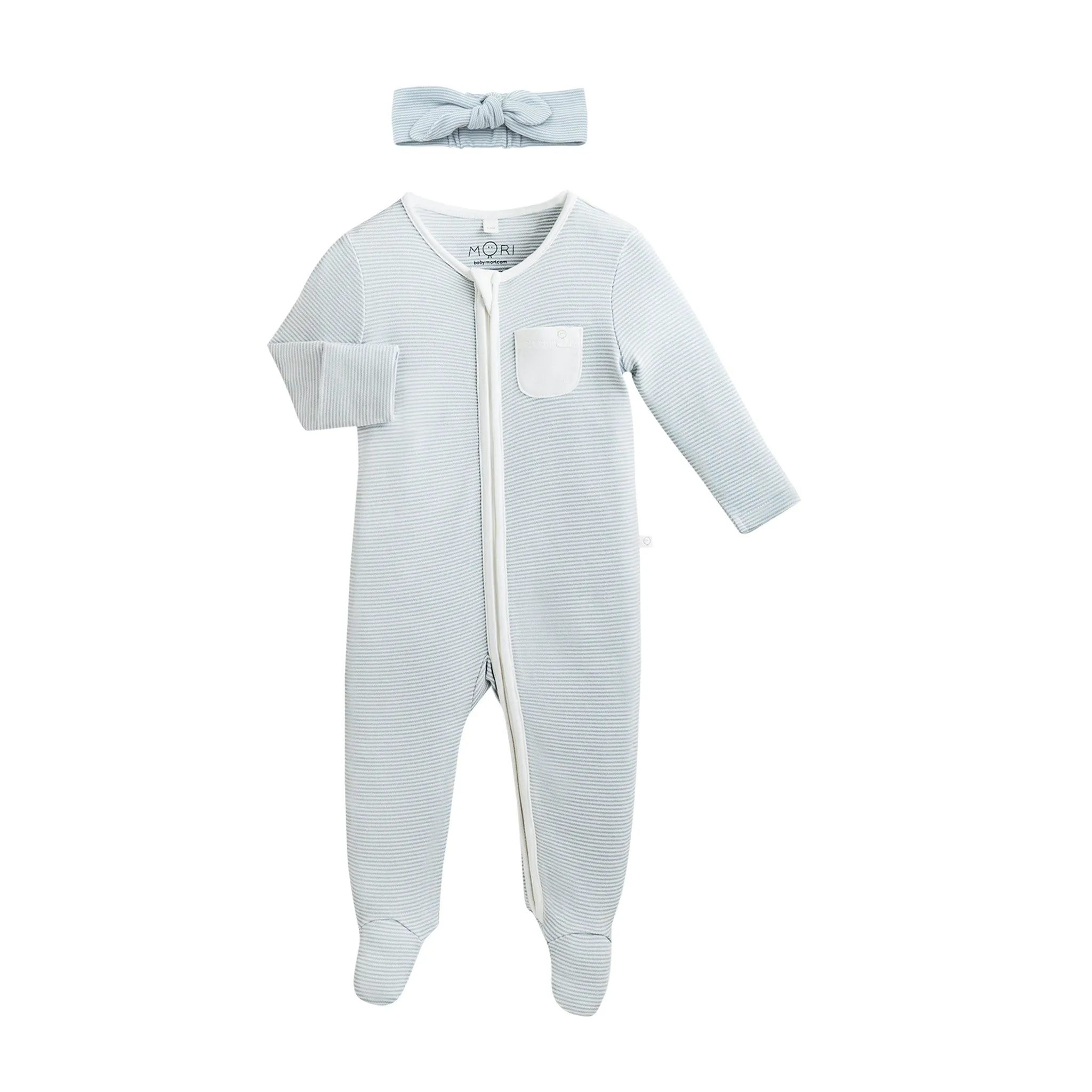 Headband & Zip-Up Sleepsuit Set