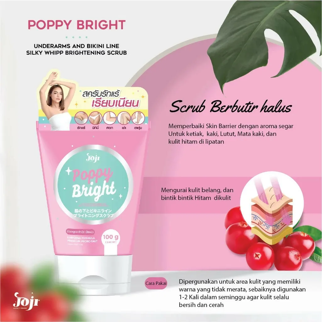 Joji Secret Young Thailand Poppy Bright/Underarm and bikini line silky Whipp Brightening Scrub 100g