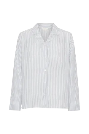Juna PJ Shirt GOTS - Ashley Blue/Whisper White