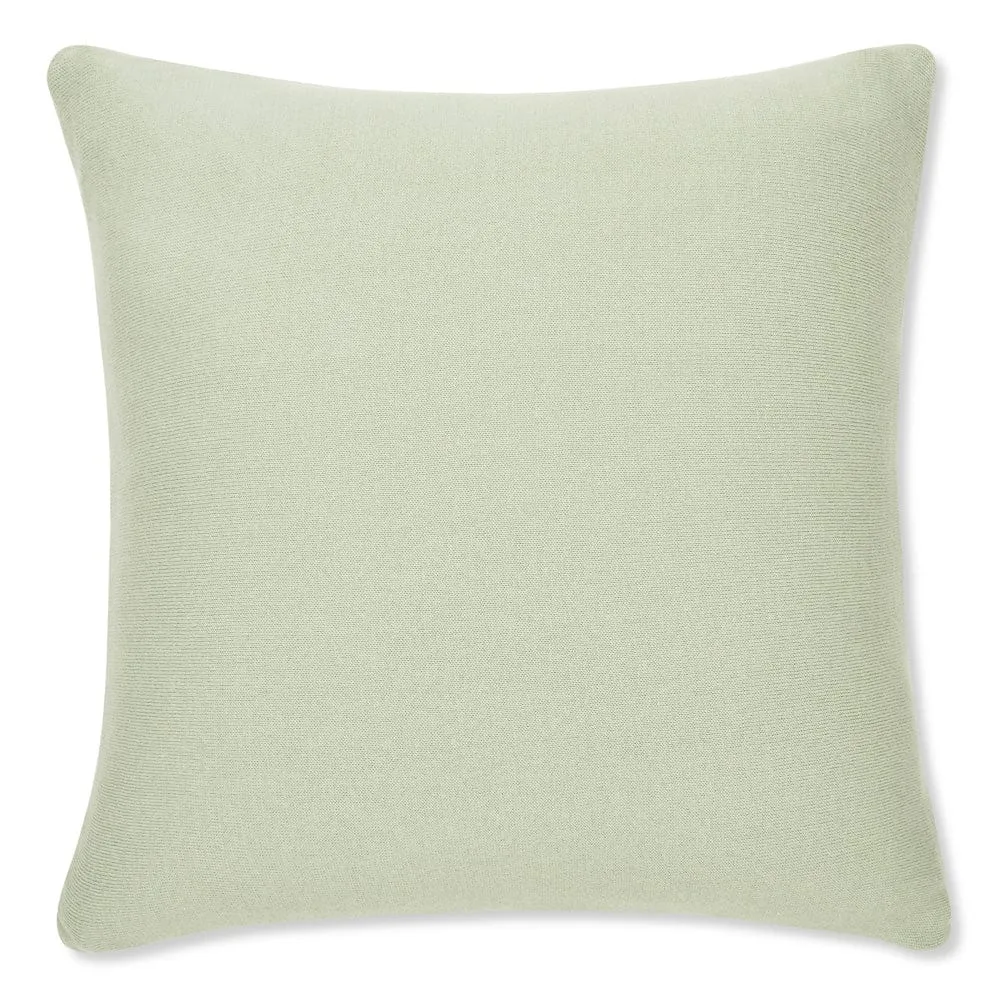 Knitted Embroidered Decorative Cushion Cover, Big Flower Mint