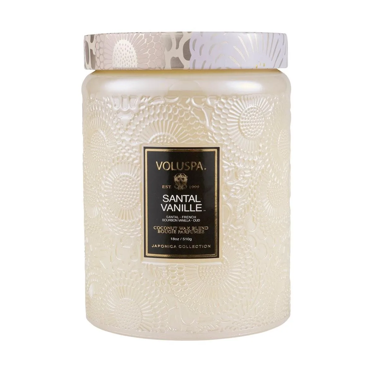 Large Glass Jar Candle (Santal Vanille)