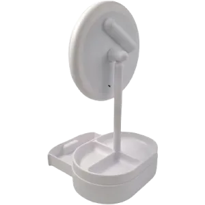 LED Lighted Adjustable Angle Removable Cosmetic Mirror - White