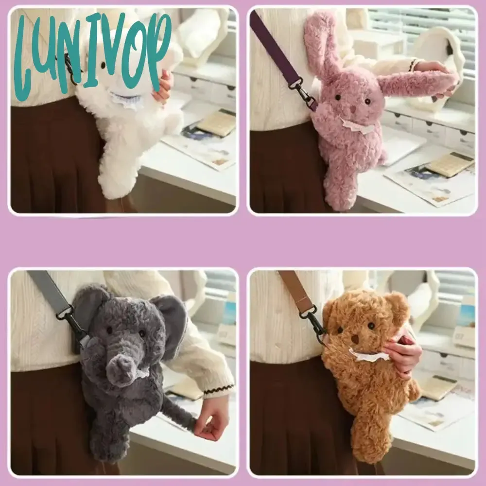 Lunivop 30cm Kawaii lamb Plush Backpack cute Fashion Plushie Doll Shoulder Bag Mini Knapsack Bags Girlfriend Birthday Christmas Gifts