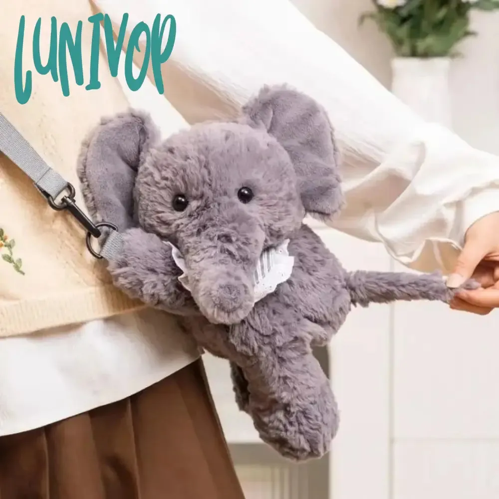 Lunivop 30cm Kawaii lamb Plush Backpack cute Fashion Plushie Doll Shoulder Bag Mini Knapsack Bags Girlfriend Birthday Christmas Gifts