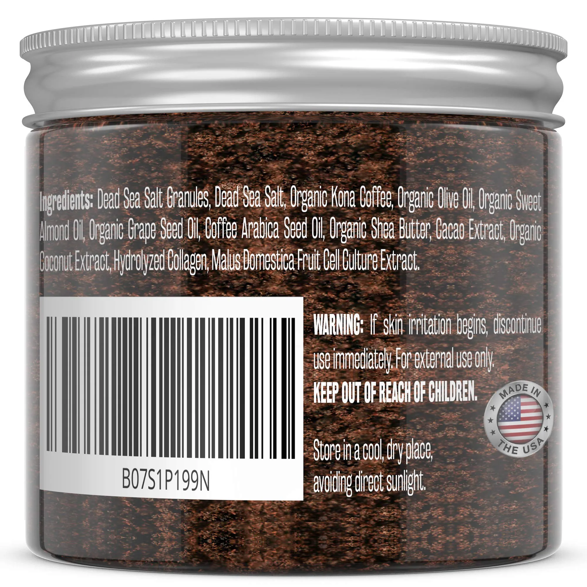 M3 Naturals Arabica Coffee Body Scrub with Collagen & Stem Cell - Exfoliating Body Scrubber & Face Cleanser - Fight Skin Care Appearance - Cellulite, Fine Line, Stretch Mark & Spider Veins! 12 oz