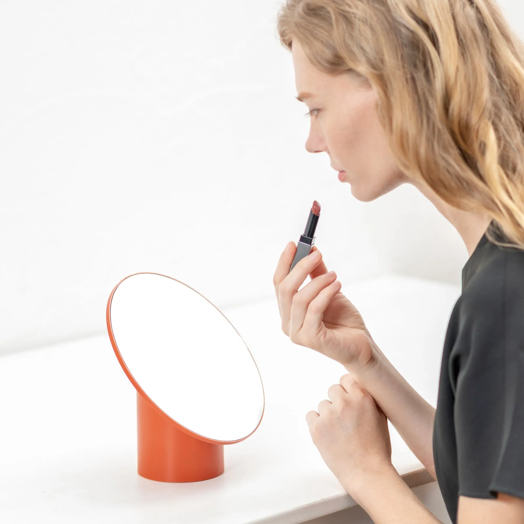 Makeup Mirror - Brick Red