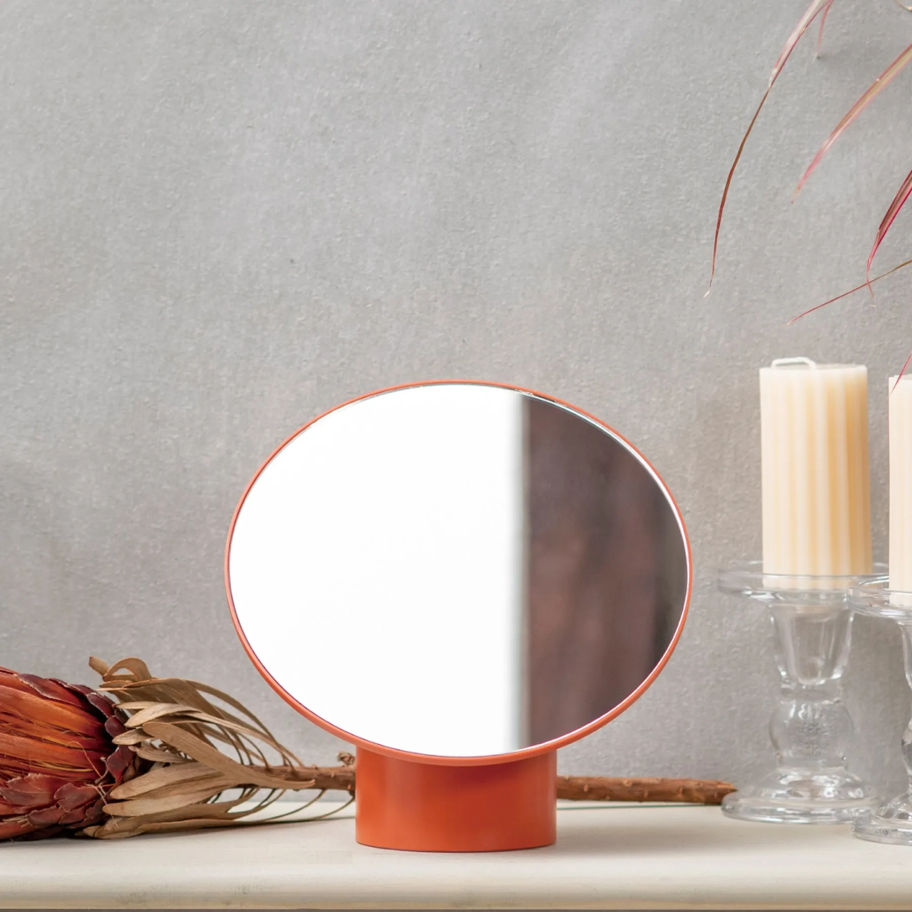 Makeup Mirror - Brick Red
