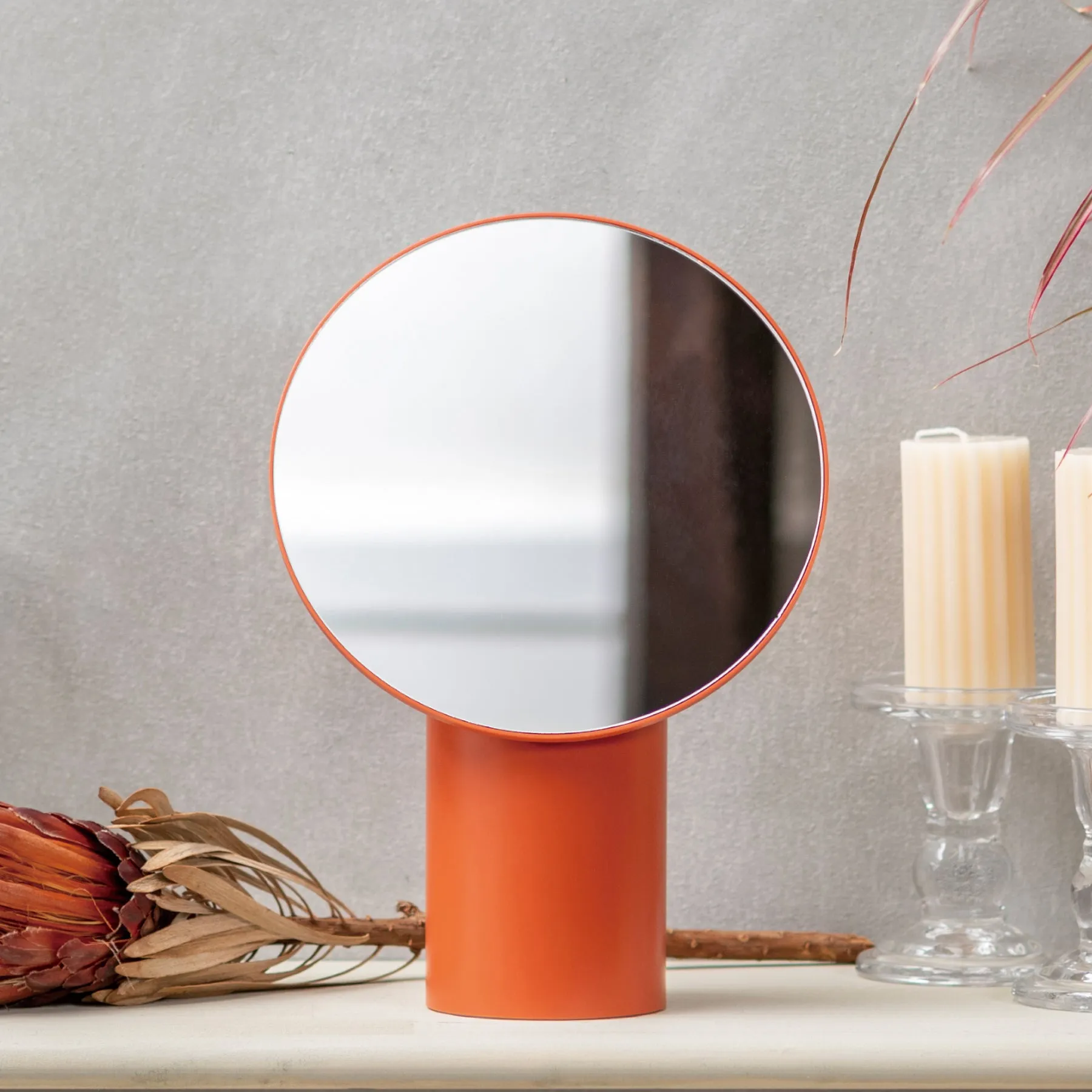 Makeup Mirror - Brick Red