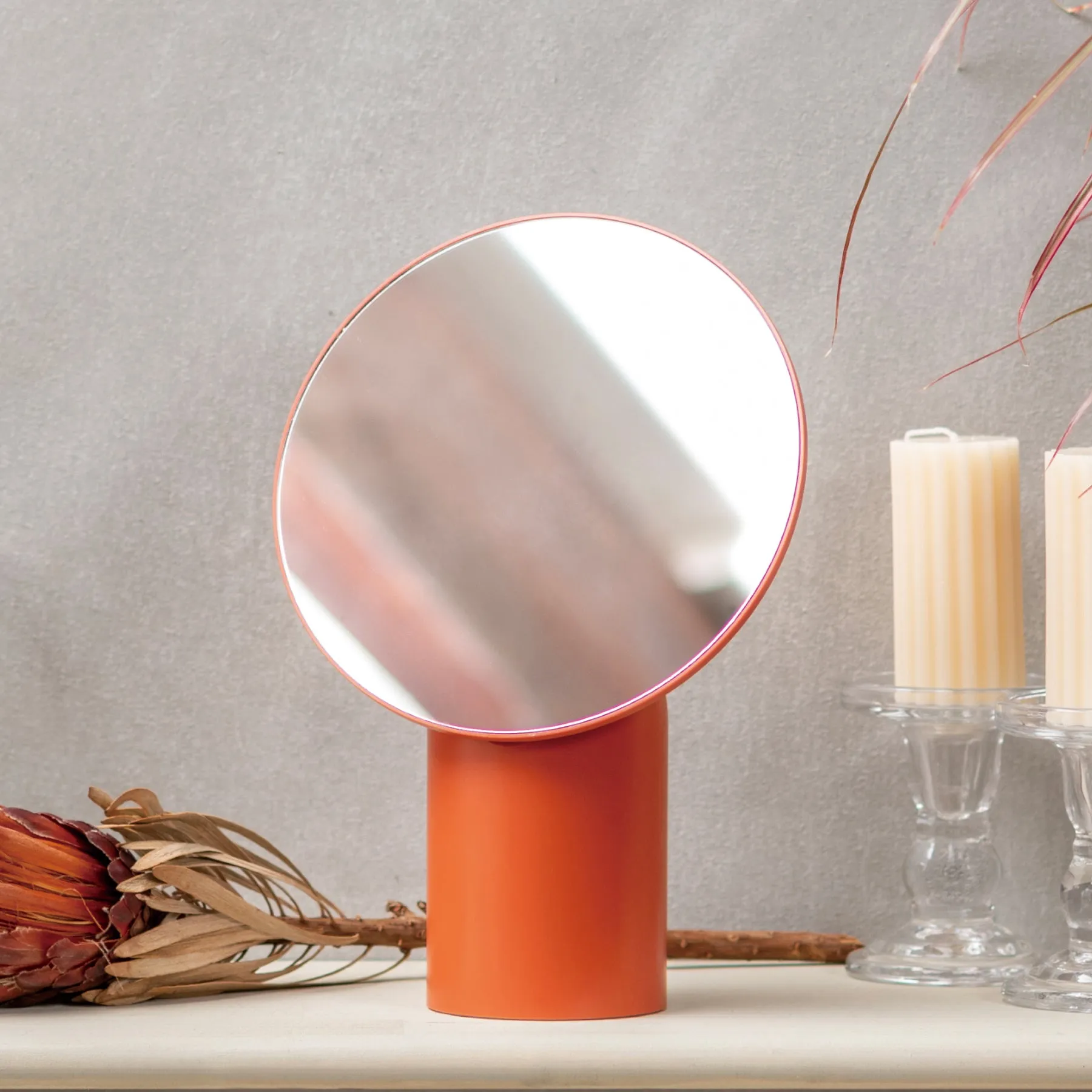 Makeup Mirror - Brick Red