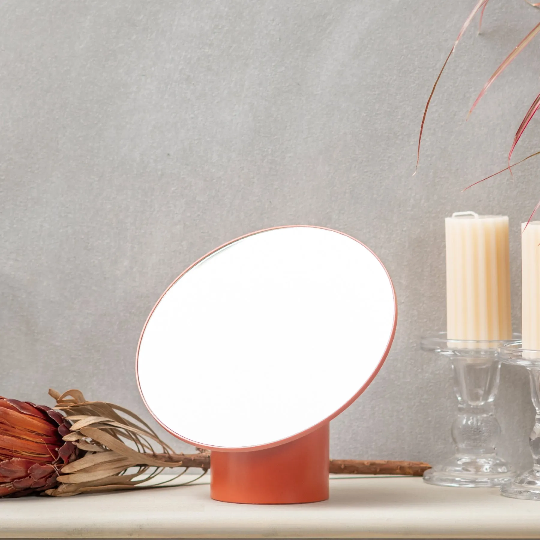 Makeup Mirror - Brick Red