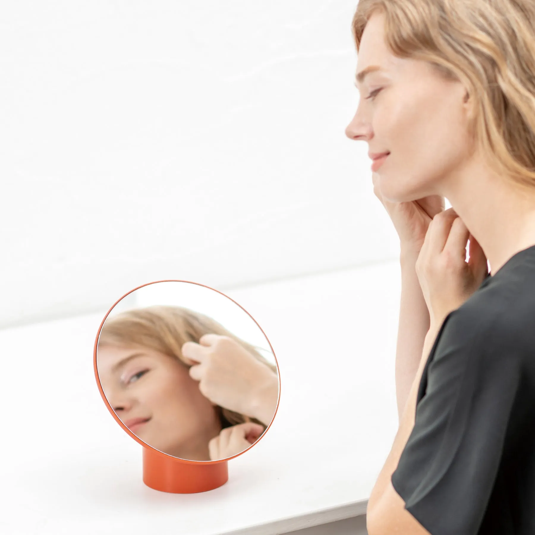Makeup Mirror - Brick Red