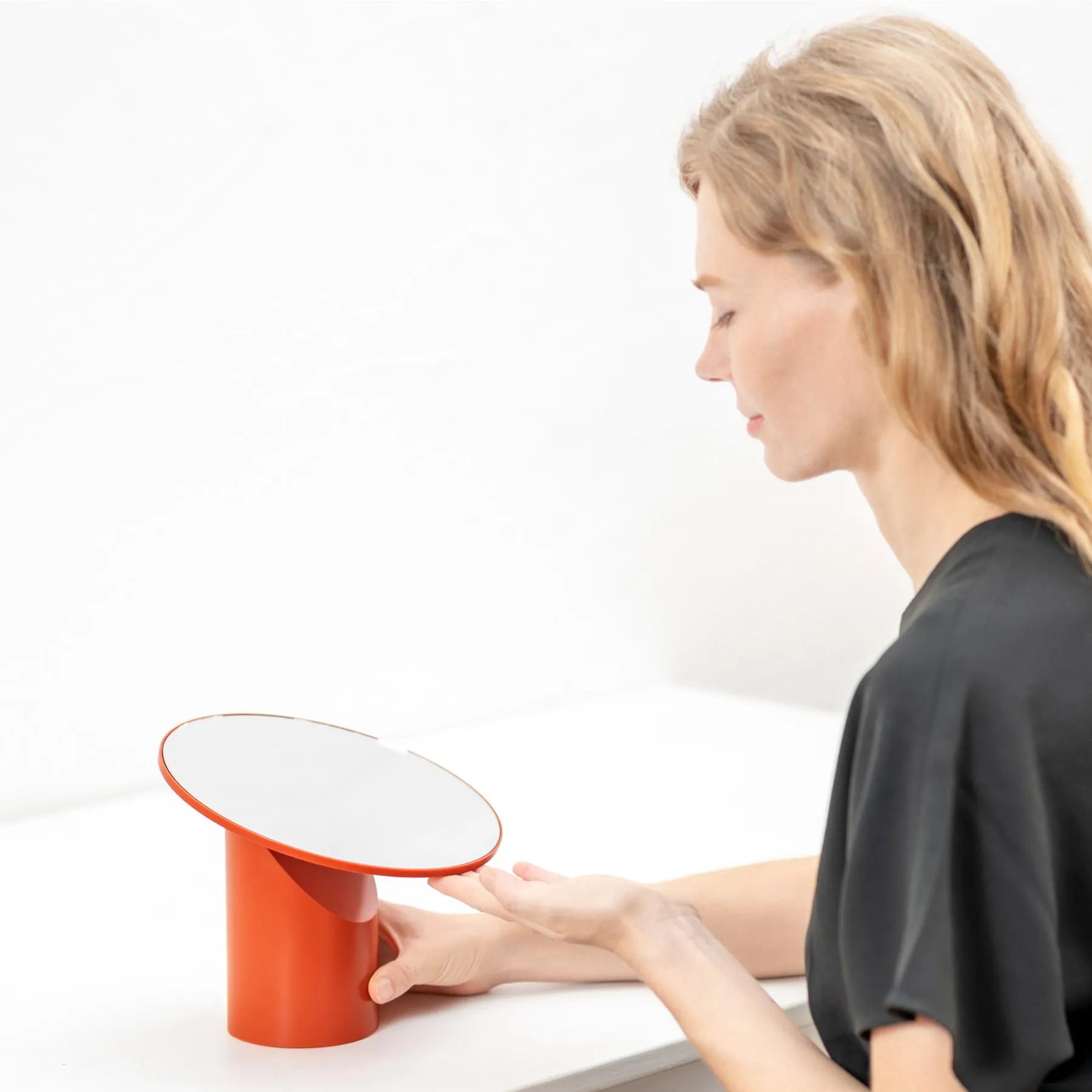 Makeup Mirror - Brick Red